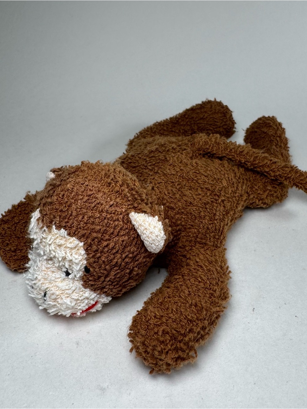 Russ Berrie Vintage Plush Coco Brown Monkey Beanie 7" Home Buddies Terrycloth